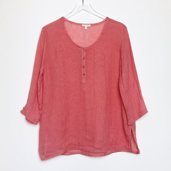 Eileen Fisher Tops - Eileen Fisher | Pink 3/4 Sleeve Popover Tunic Top